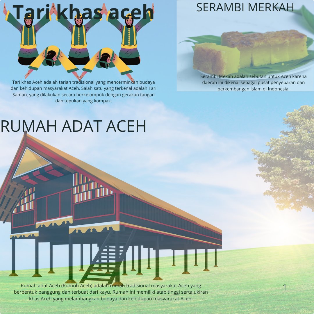 Rumah, tari, makanan khas aceh